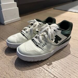 New Balance 550 White and Dark Green Sneakers size 7 Women